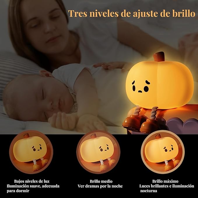 Luz Nocturna en Forma de Calabaza