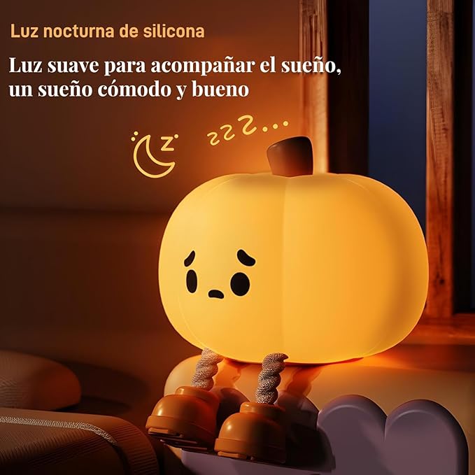 Luz Nocturna en Forma de Calabaza